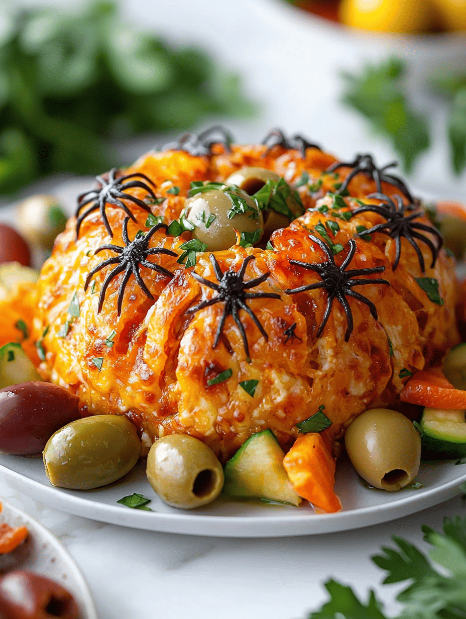 Spooky Spider Cheese Ball: A Halloween Delight