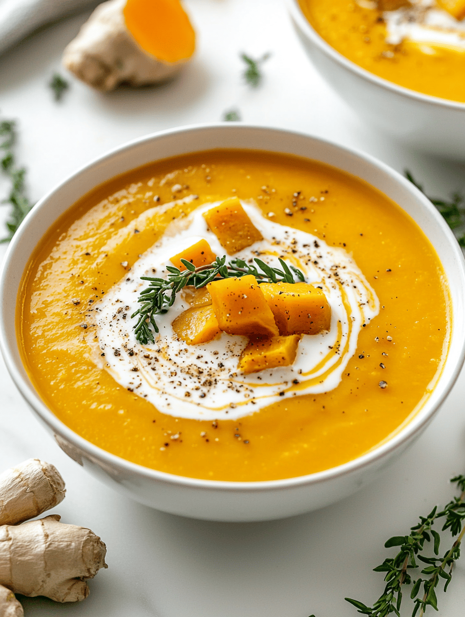 Velvety Butternut Squash & Ginger Soup with a Twist