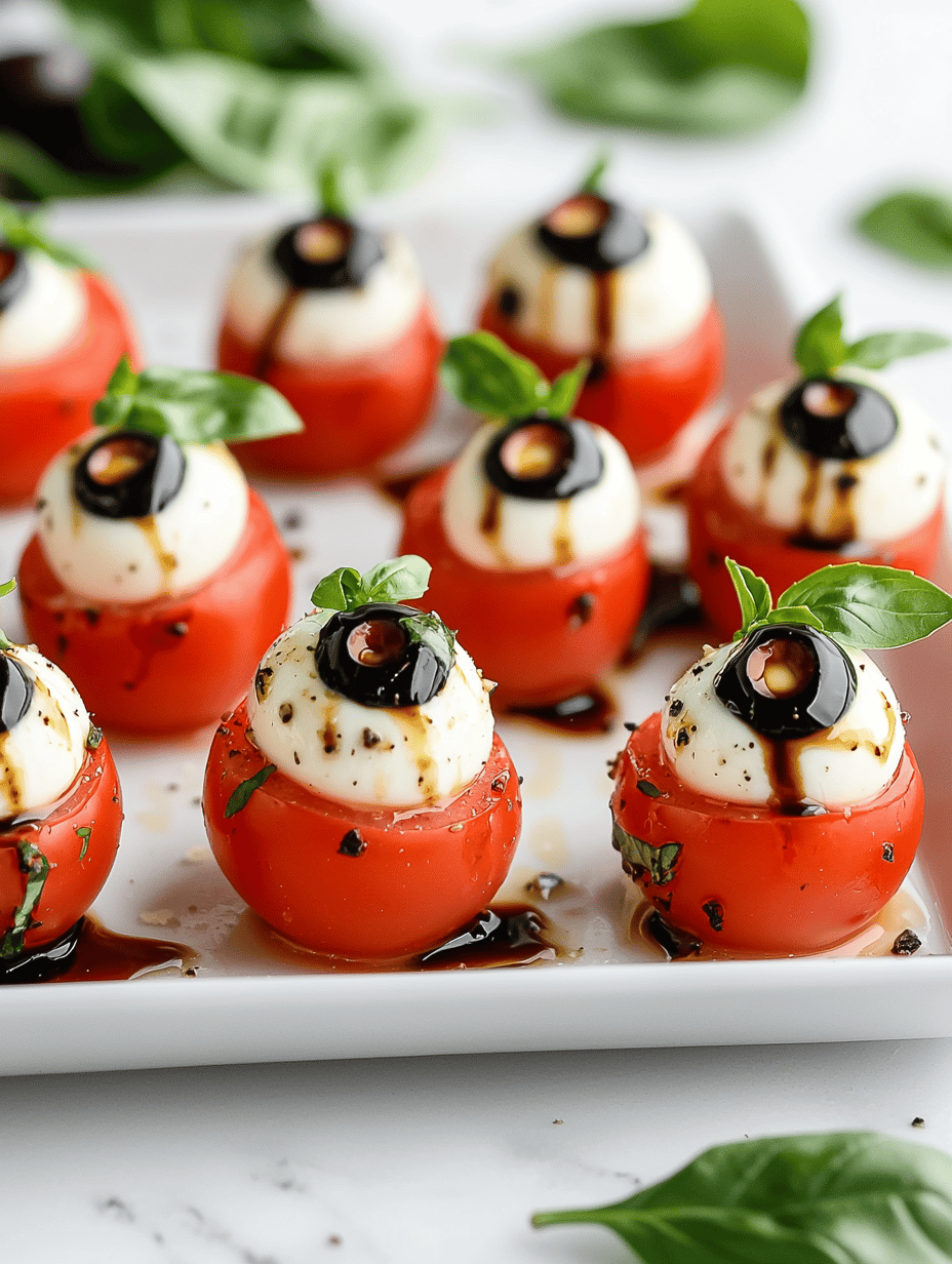 Spooky Elegance: Halloween Eyeball Caprese Bites