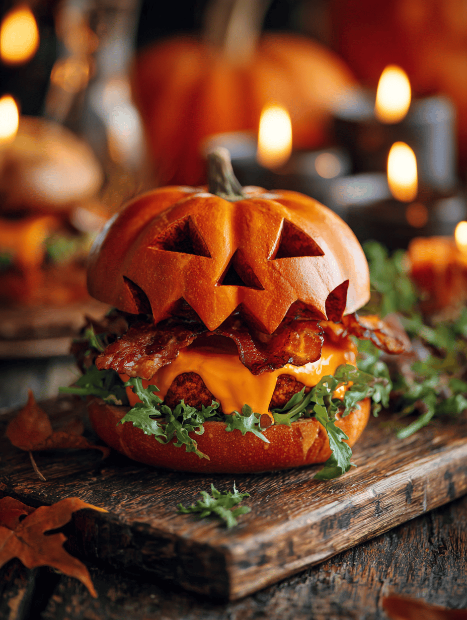 Jack O’ Lantern Burgers: A Halloween Spin with Roasted Pumpkin and Spiced Aioli